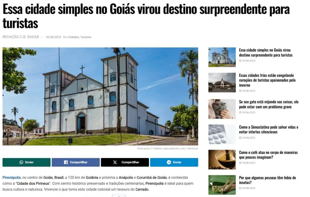 Pirenópolis é destaque no Correio Braziliense