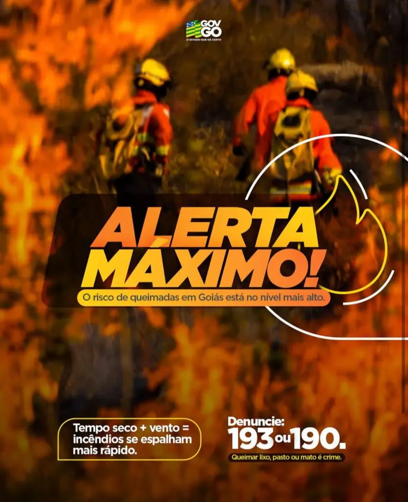 Goiás em alerta máximo contra queimadas no Cerrado
