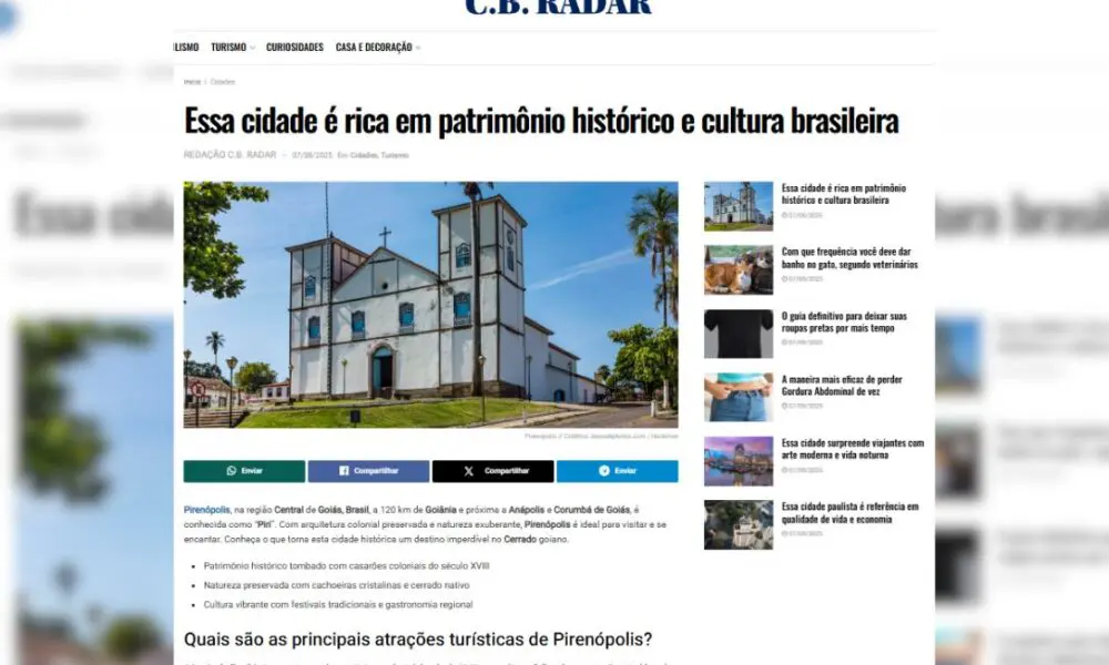 Pirenópolis foi destaque no Correio Braziliense