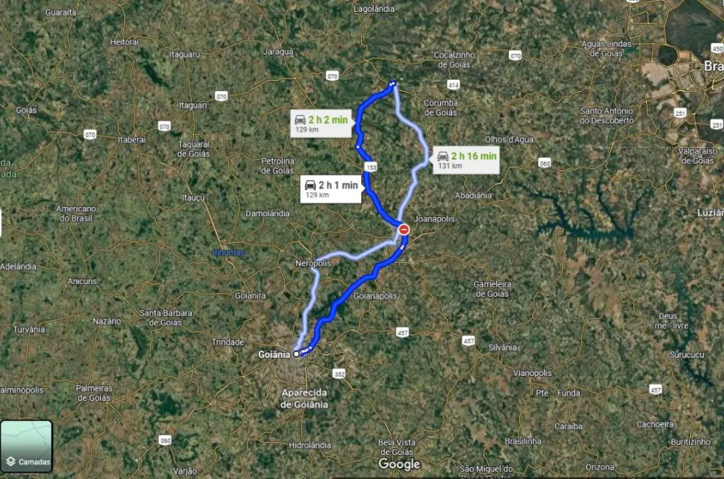 Como chegar a Pirenópolis de carro ou moto saindo de Goiânia