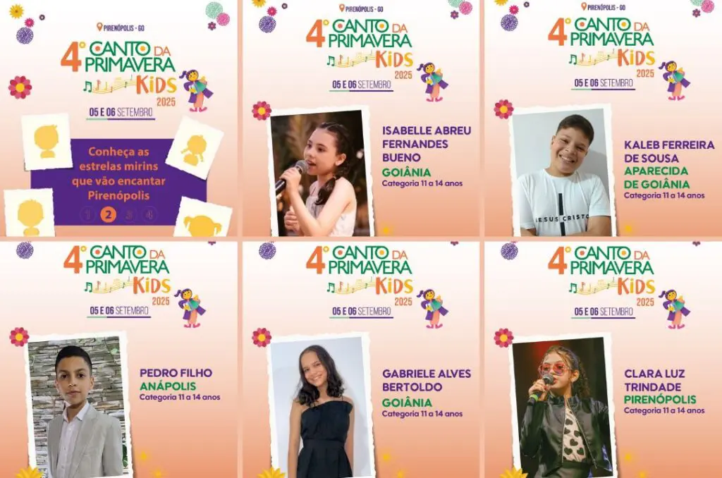 Saiu a segunda lista de 11 a 14 anos para o Canto Kids