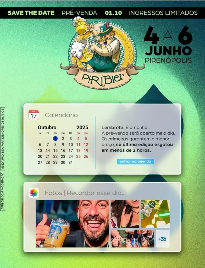 Pré-venda do PiriBier 2026 começa hoje! Pré-venda do PiriBier 2026 começa hoje!