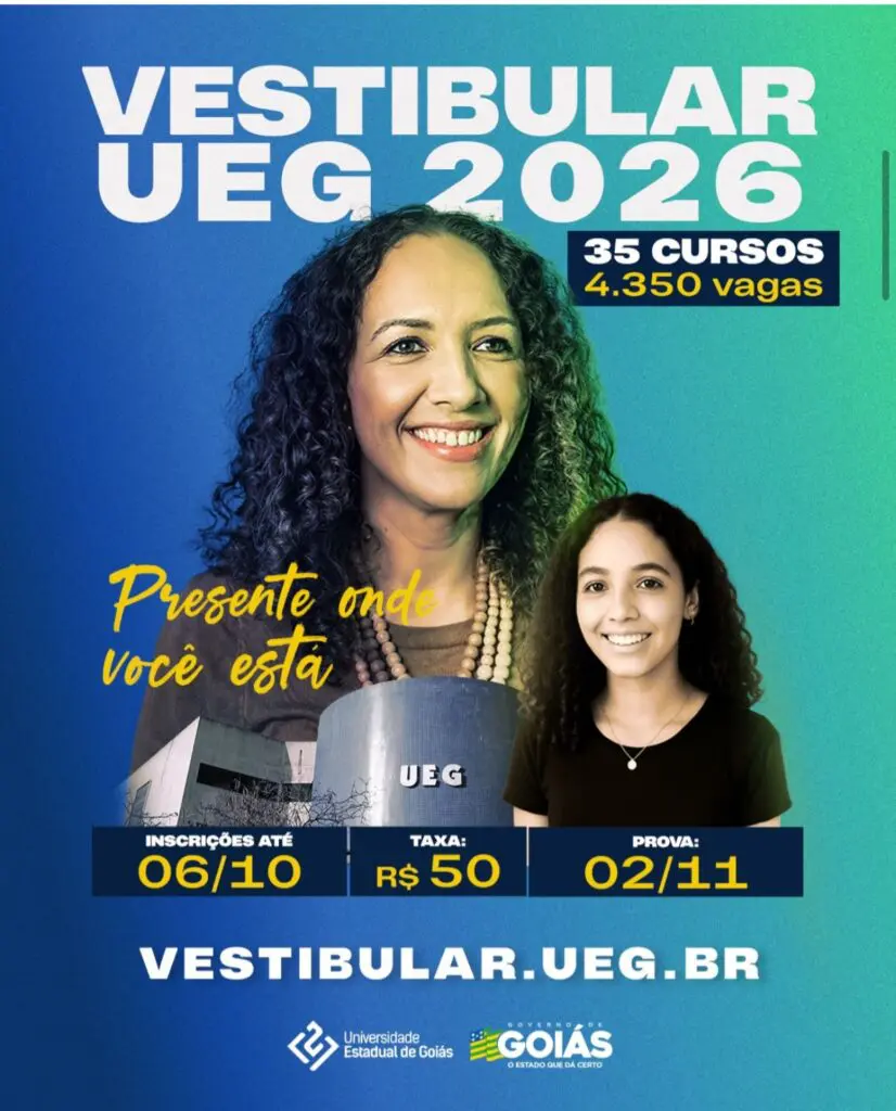 UEG abre inscrições para Vestibular 2026 com 4.350 vagas