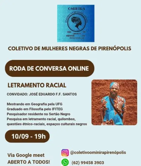 Roda de Conversa Online discute Letramento Racial em Pirenópolis Roda de Conversa Online discute Letramento Racial em Pirenópolis