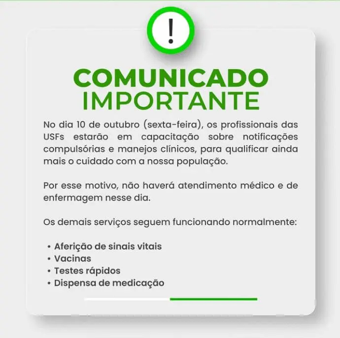 Capacitação suspende atendimentos médicos nas USFs de Pirenópolis