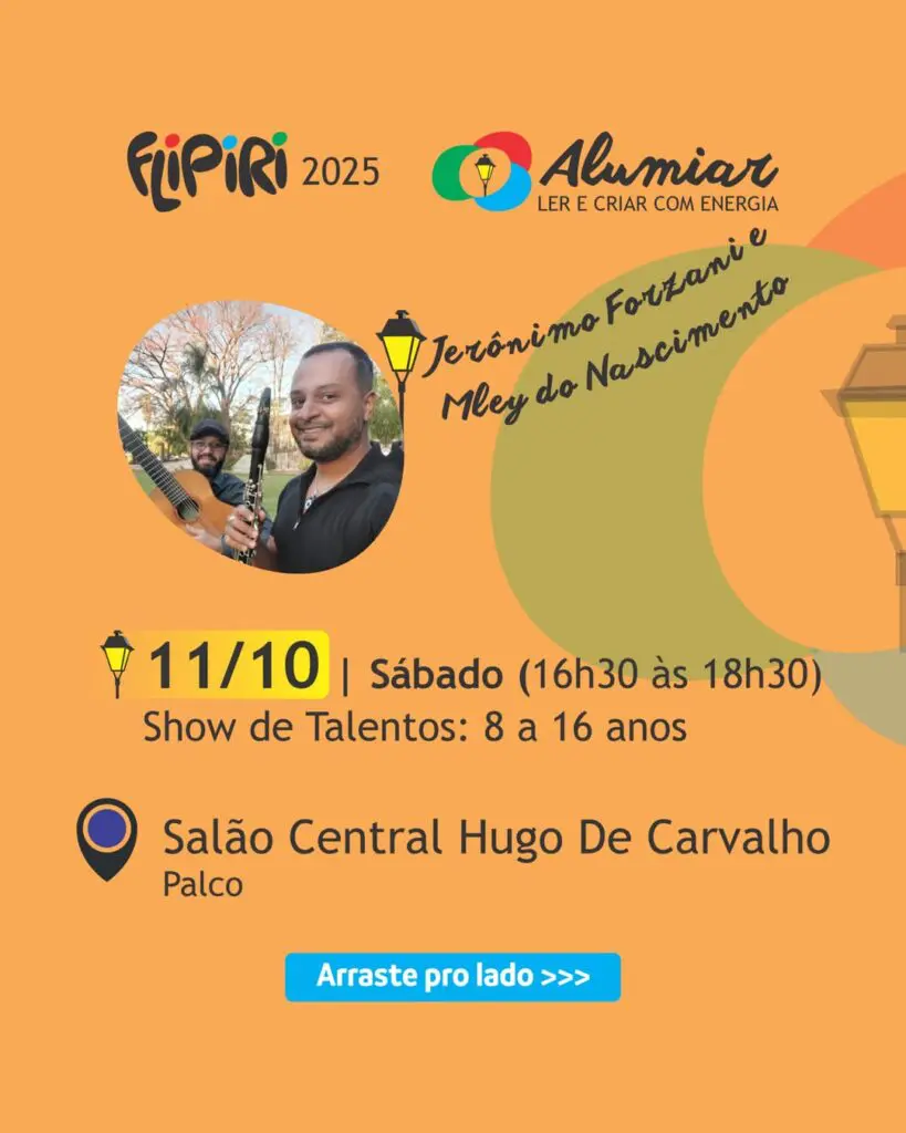 Inscrições abertas para o Show de Talentos da FLIPIRI 2025