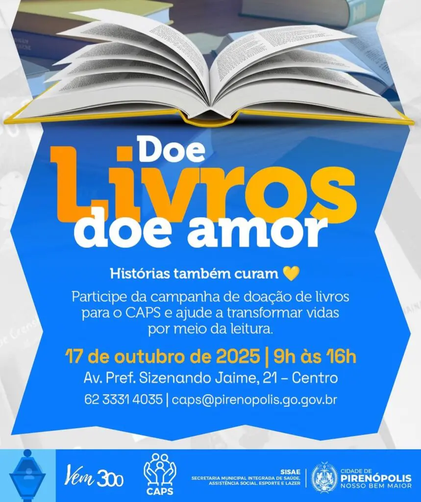 Campanha Doe Livros Doe Amor do CAPS Pirenópolis