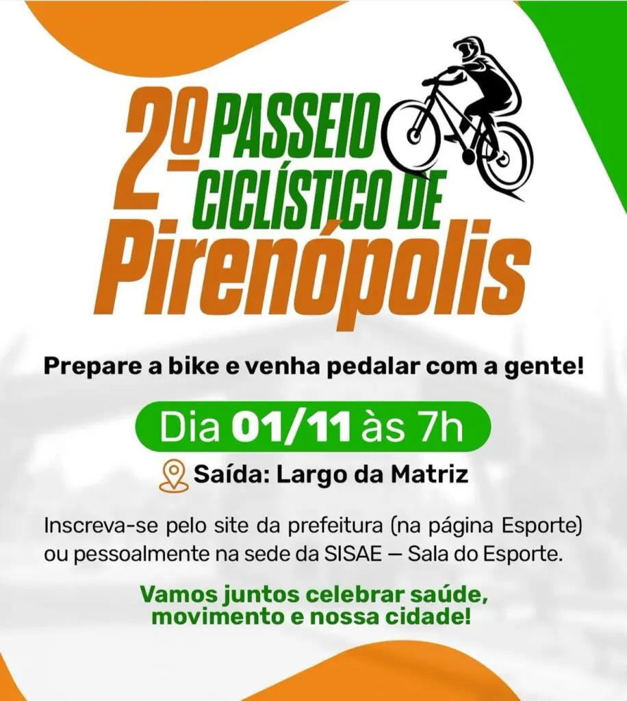 2º Passeio Ciclístico de Pirenópolis acontece em 1º de novembro