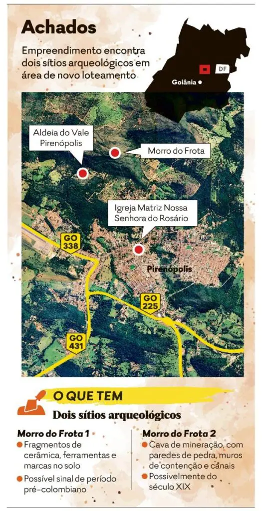 Dois sítios arqueológicos são achados em loteamento de luxo em Pirenópolis