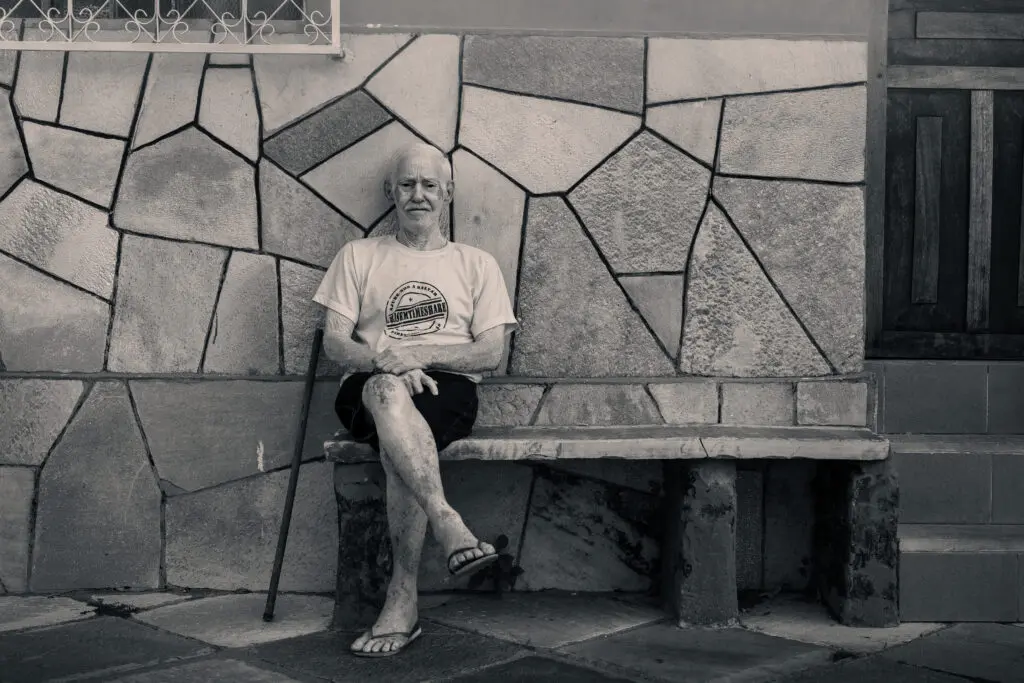 Senhor Lindolfo, 103 anos, na imagem do dia em Pirenópolis