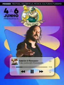 Gabriel O Pensador é atração do PiriBier 2026 em Pirenópolis