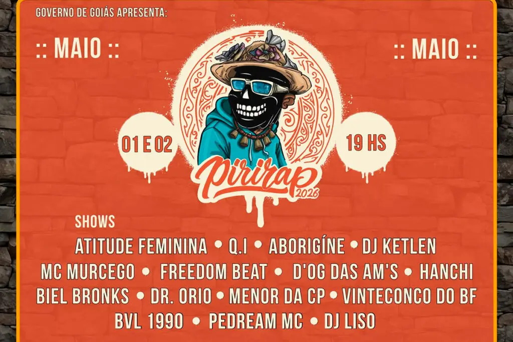PiriRap 2026: 15 artistas confirmados em Pirenópolis