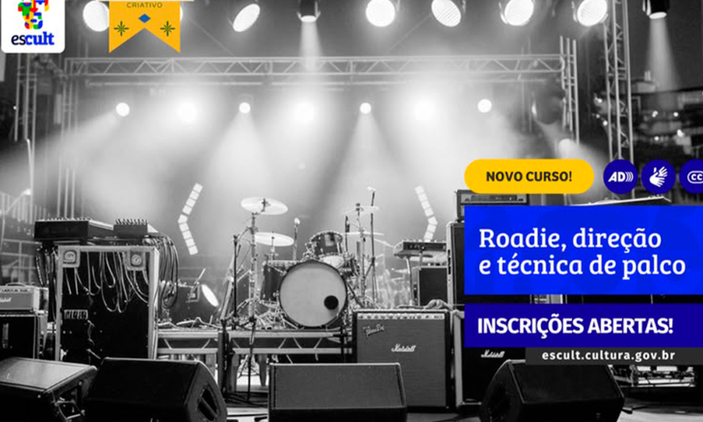 Curso gratuito de Roadie, Direção e Técnica de Palco abre inscrições