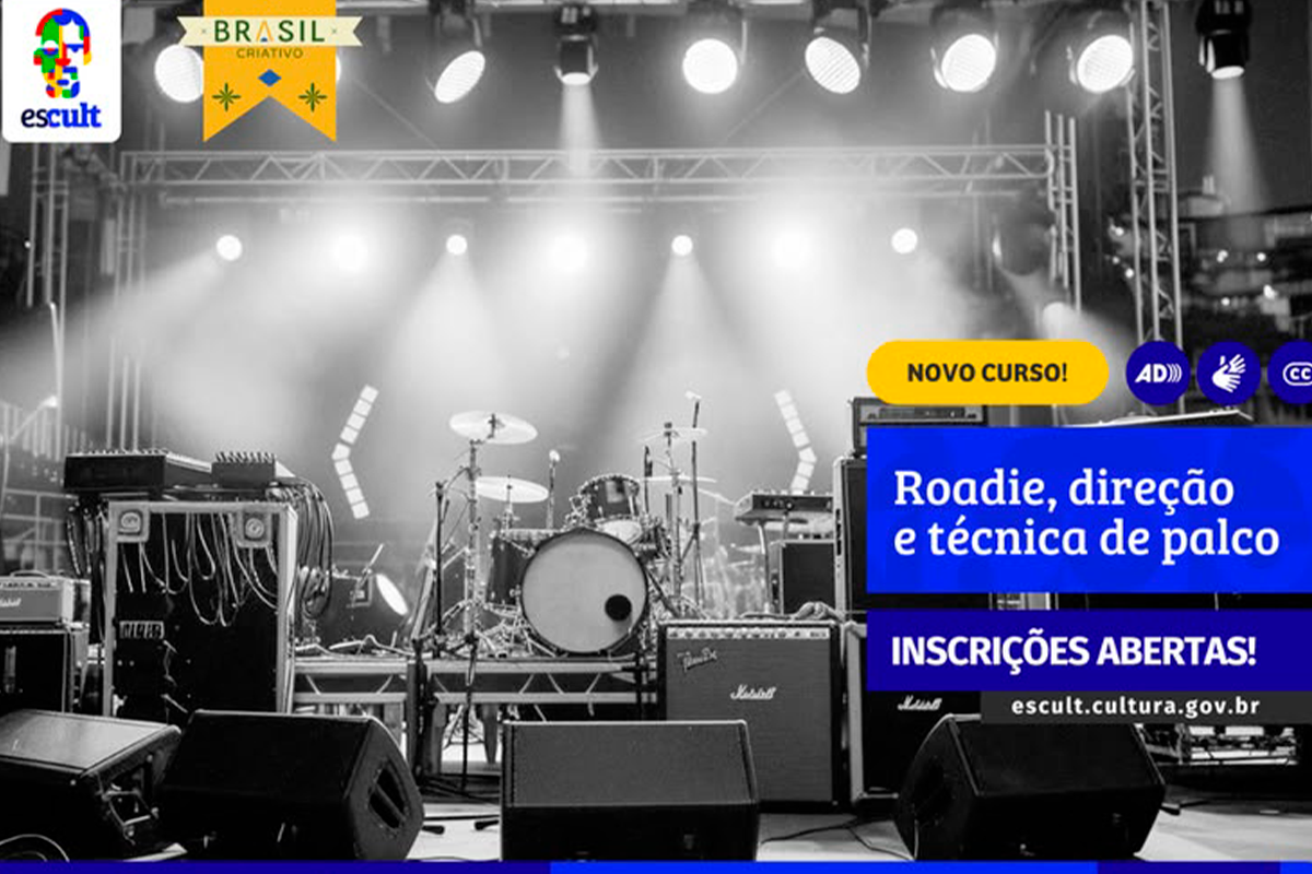 Curso gratuito de Roadie, Direção e Técnica de Palco abre inscrições