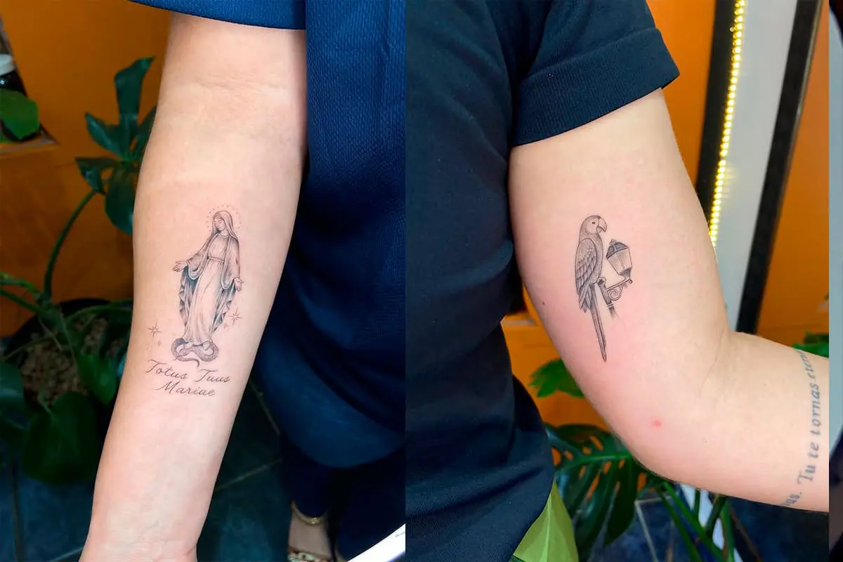 Wanessa Fernandes Tattoo em Pirenópolis: traços finos e floral
