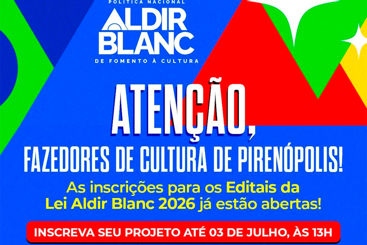Editais da Lei Aldir Blanc 2026 abrem inscrições em Pirenópolis