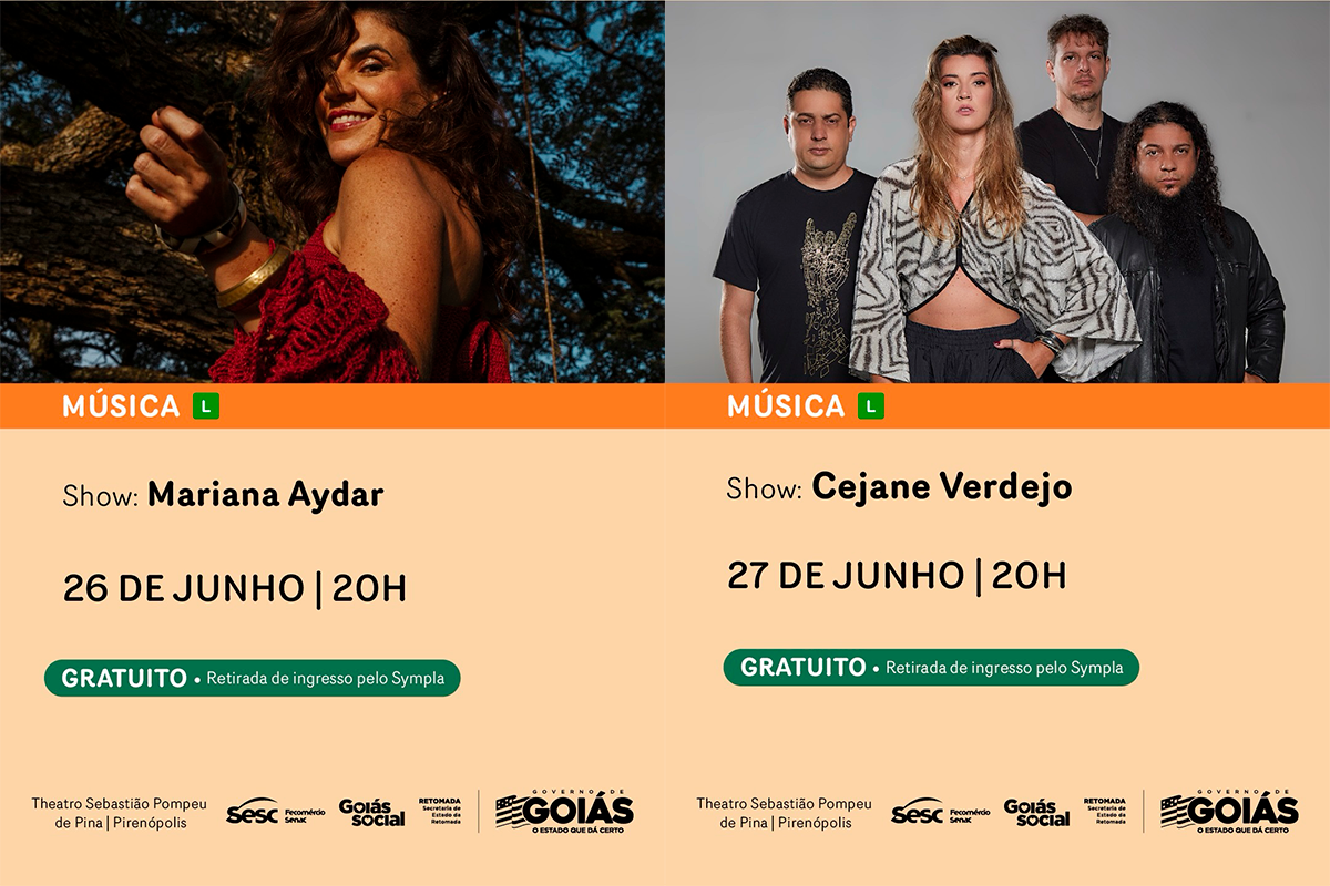 Programação de junho leva música e teatro a Pirenópolis