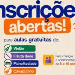 Aulas gratuitas de música em Pirenópolis: Prefeitura abre inscrições