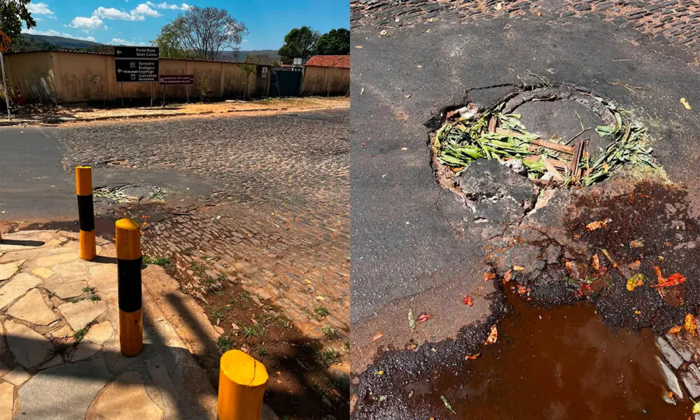 Buraco na Vila Matutina preocupa moradores em Pirenópolis