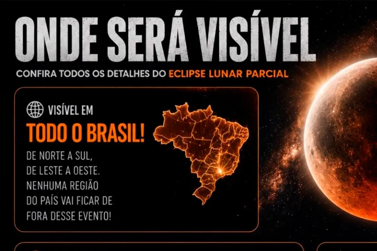 Eclipse lunar: hoje tem fenômeno visível em todo o Brasil
