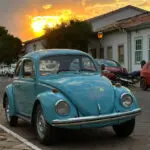 Fusca em Pirenópolis: um clássico no fim de tarde em Piri