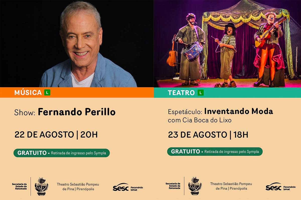 Programação cultural leva grandes atrações ao Theatro de Pirenópolis