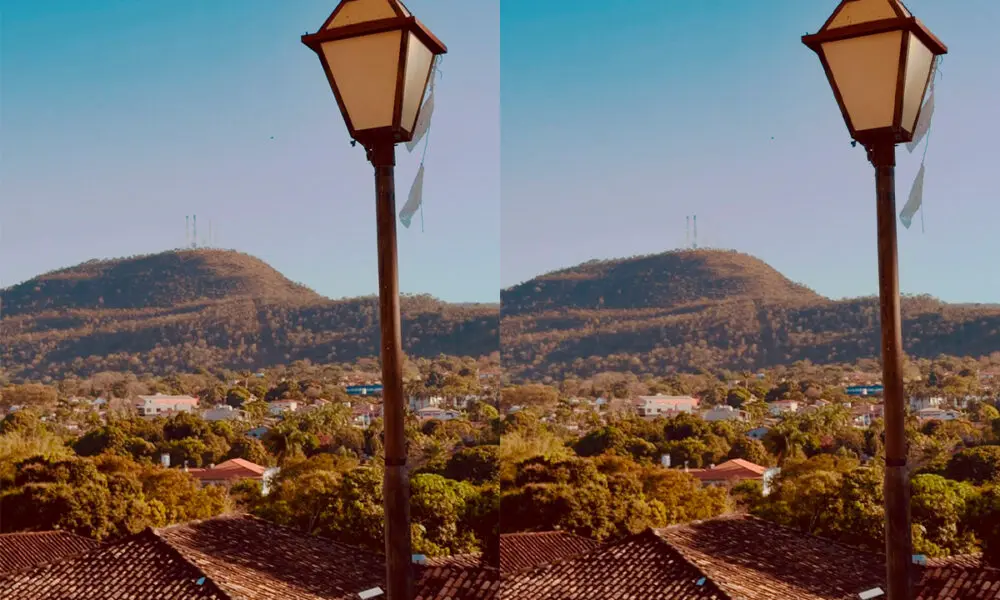 Morro do Frota em Pirenópolis se destaca na vista.