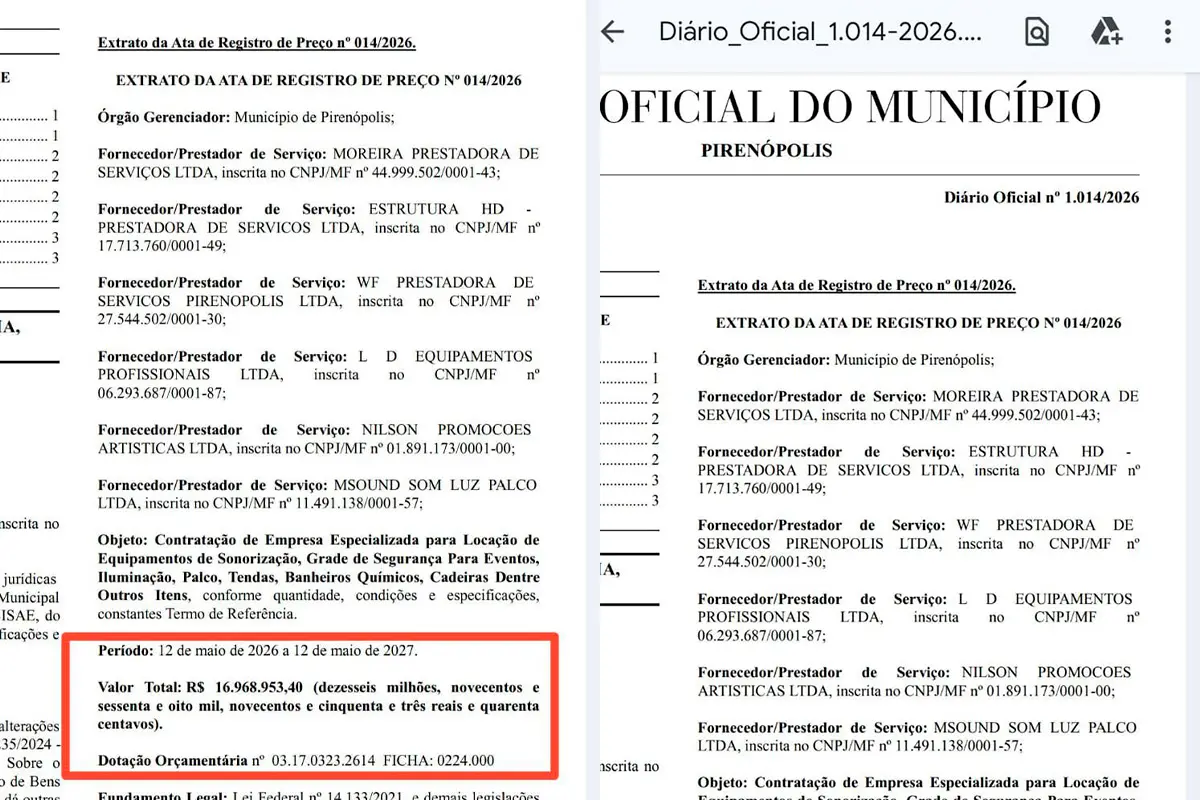 Prefeitura de Pirenópolis paga R$ 650 mil por show de Zezé Di Camargo