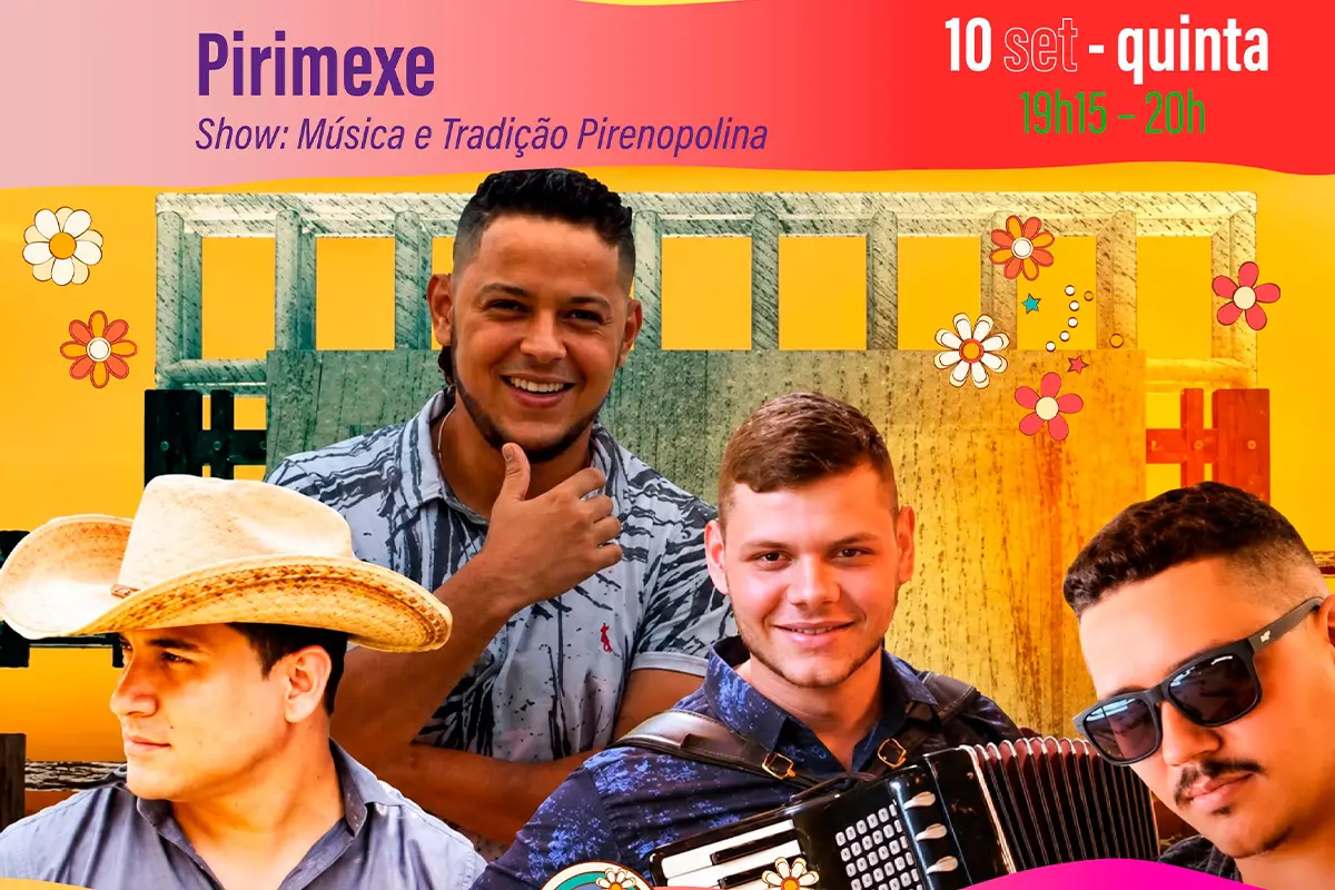 Sete atrações hoje no Canto da Primavera em Pirenópolis