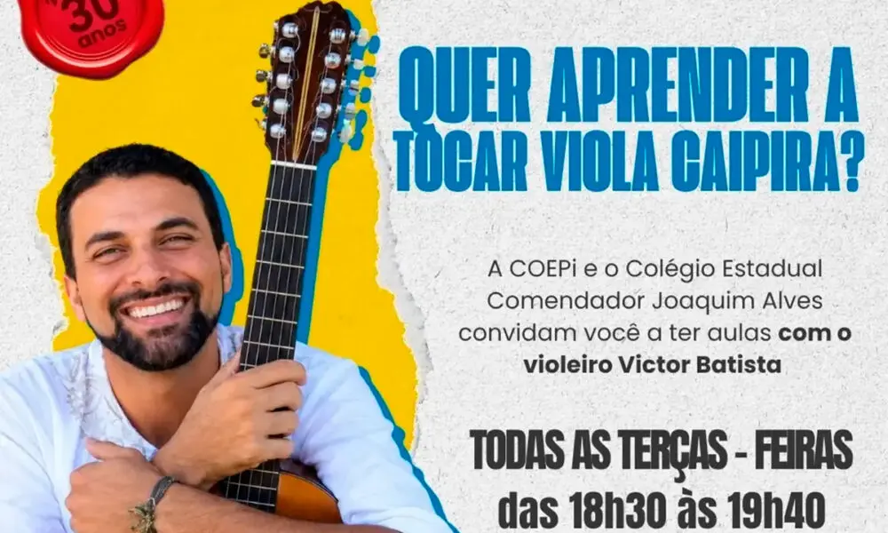 Viola caipira: Victor Batista dá aulas gratuitas em Pirenópolis