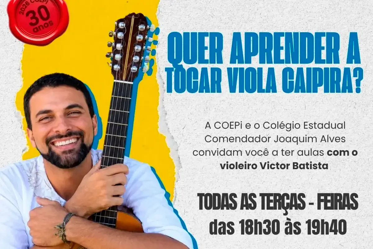 Viola caipira: Victor Batista dá aulas gratuitas em Pirenópolis