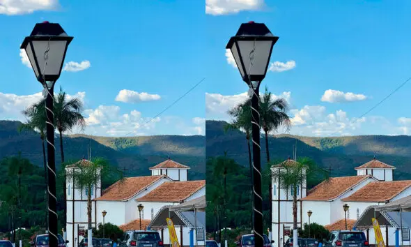 Atrás da Igreja Matriz de Pirenópolis, história e montanhas