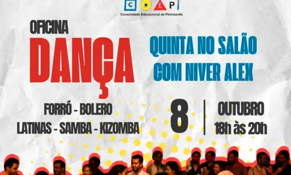 Oficina de dança gratuita em Pirenópolis acontece hoje na Coepi Oficina de dança gratuita em Pirenópolis acontece hoje na Coepi