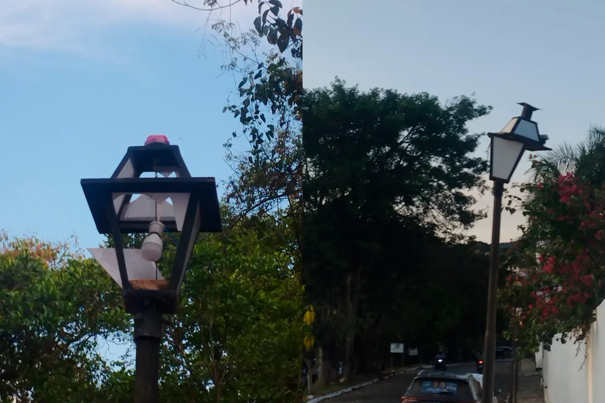 Postes danificados no Centro Histórico de Pirenópolis preocupam moradores