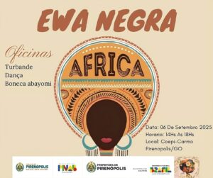 Ewa Negra traz oficinas gratuitas de cultura africana em Pirenópolis