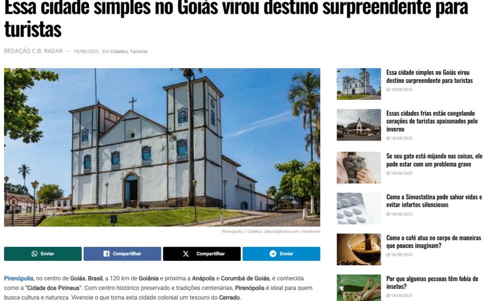 Pirenópolis é destaque no Correio Braziliense - Captura de tela 2025 08 20 125824