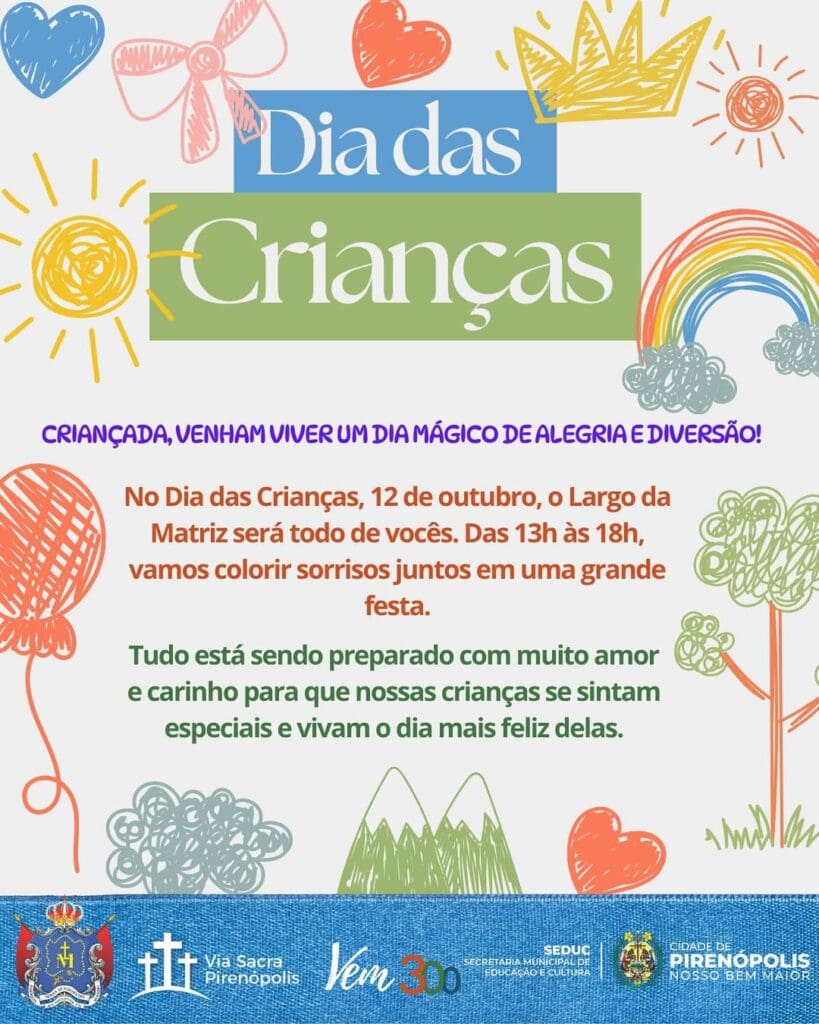 Dia das Crianças em Pirenópolis terá programação especial no Largo da Matriz - Dia Das Nossas Criancas