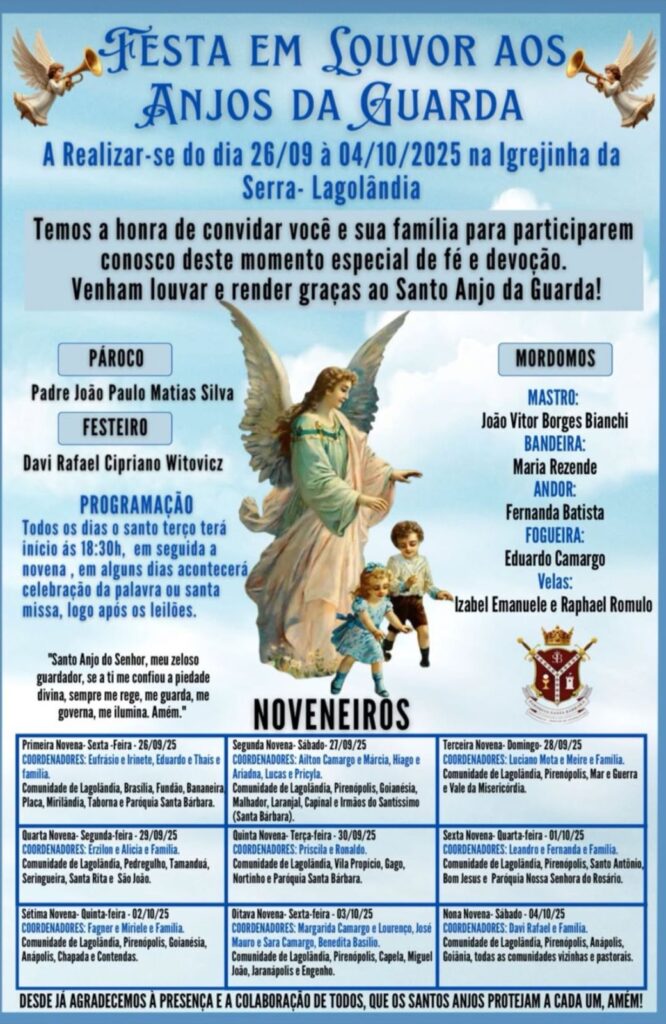 Festa dos Anjos da Guarda será na Igrejinha da Serra – Lagolândia - c977ae3c c9de 4c0c 9396 2e3573c2a6f7