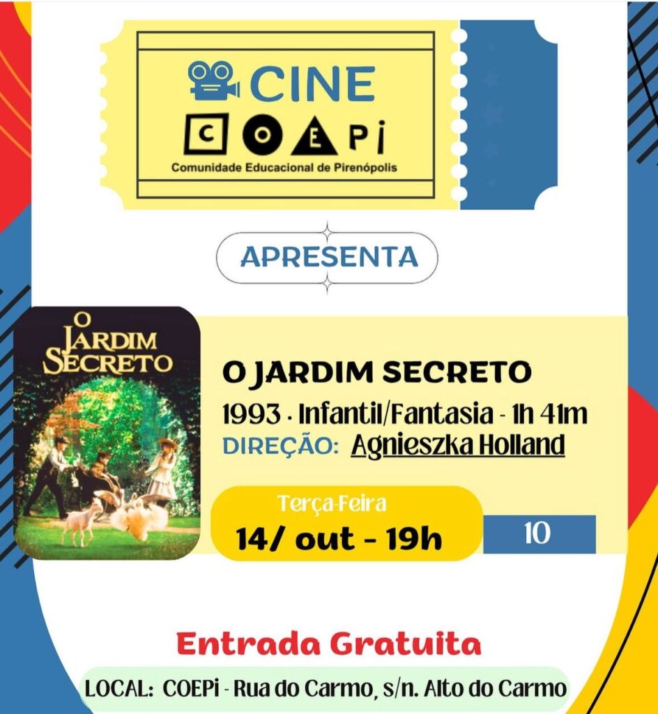 Cine COEPI exibe "O Jardim Secreto" em Pirenópolis - Imagem do WhatsApp de 2025 10 14 as 12.53.19 86b9a6ac