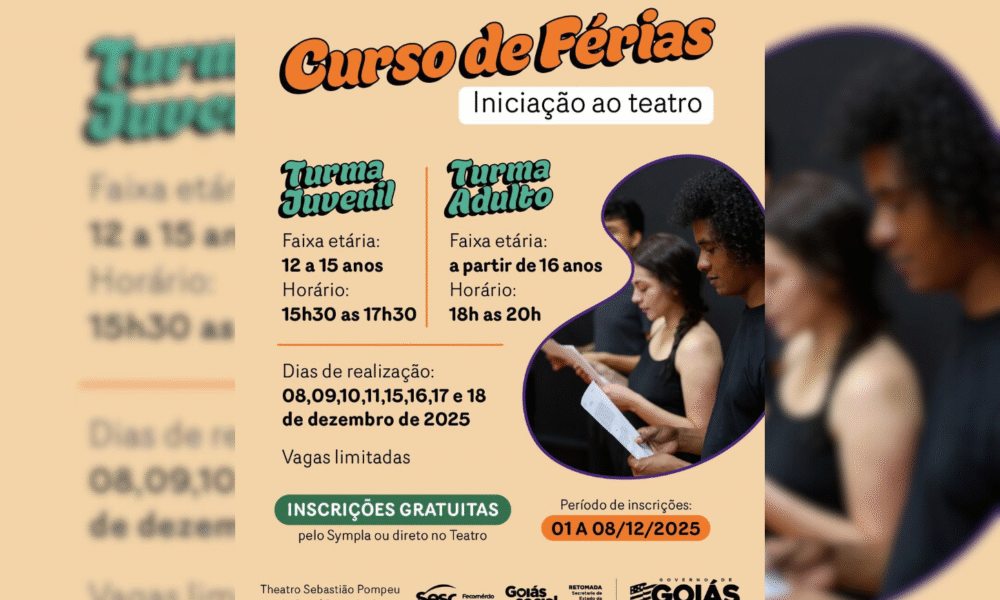 Curso de Férias de Teatro tem inscrições até 8 de dezembro