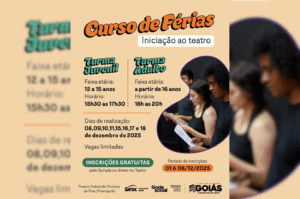 Curso de Férias de Teatro tem inscrições até 8 de dezembro