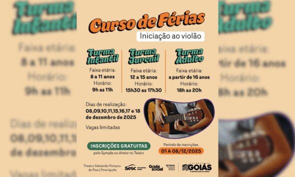 Curso gratuito de violão oferece turmas para todas as idades