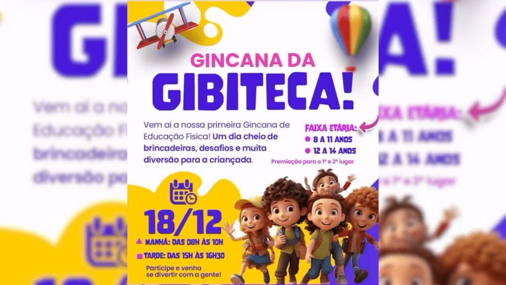 Gincana da Gibiteca promove esporte e diversão para crianças em Pirenópolis