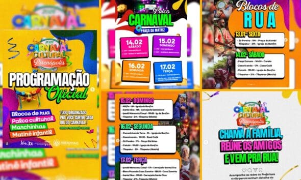 Confira a programação oficial do Carnaval de Pirenópolis 2026 Programação oficial do Carnaval de Pirenópolis 2026