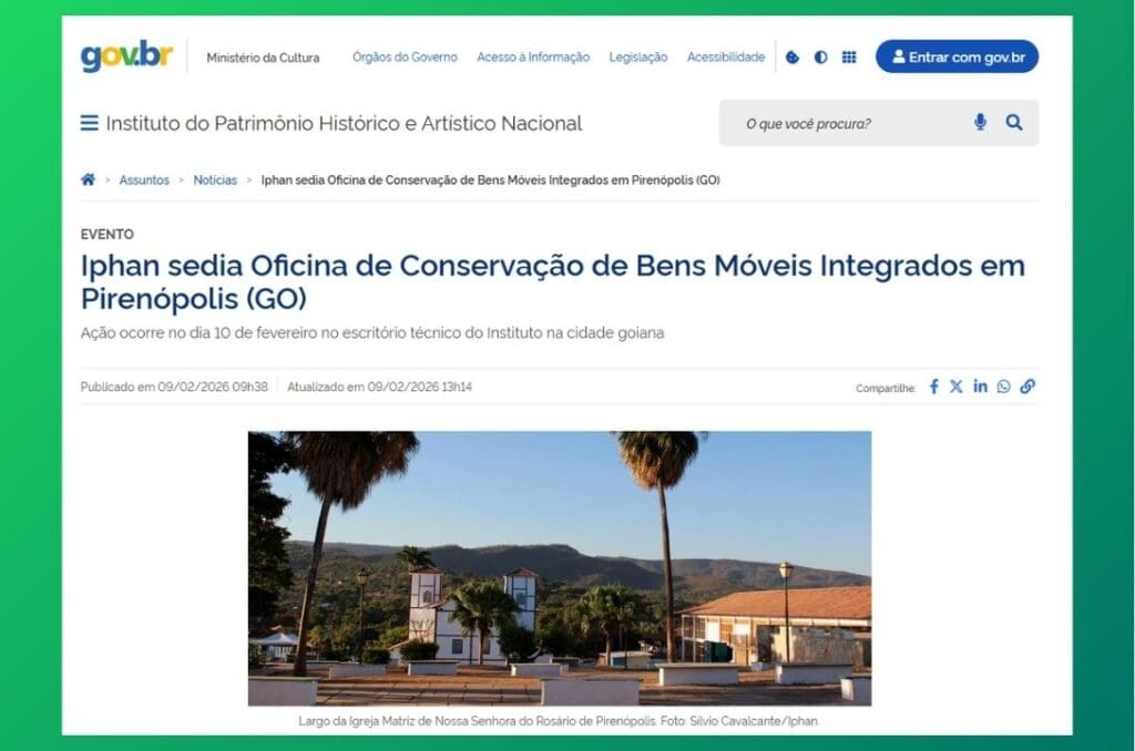 Ministério da Cultura destaca oficina do Iphan em Piri