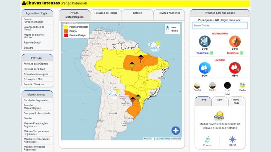 O cenário de chuvas intensas e fortes ventos em Goiás é resultado da combinação de fatores climáticos típicos desta época do ano