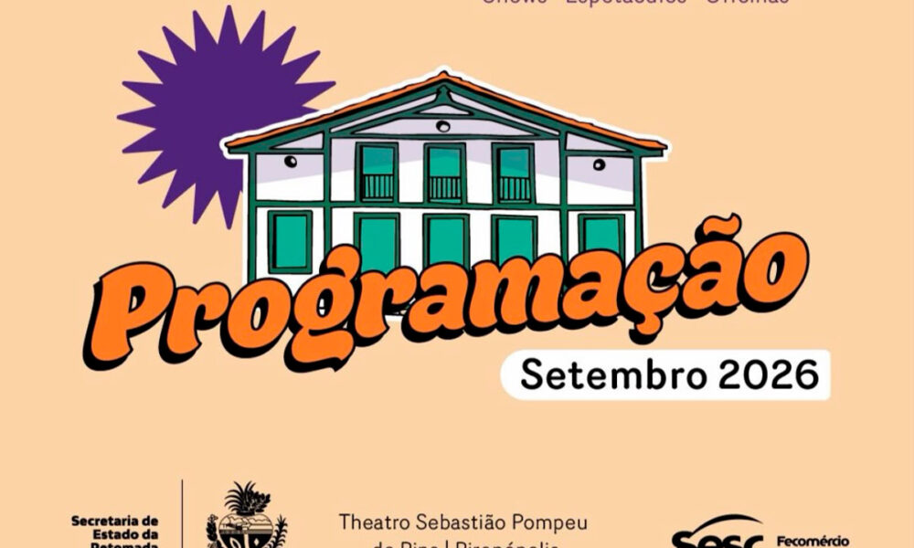 Theatro de Pirenópolis tem 4 atrações gratuitas em setembro