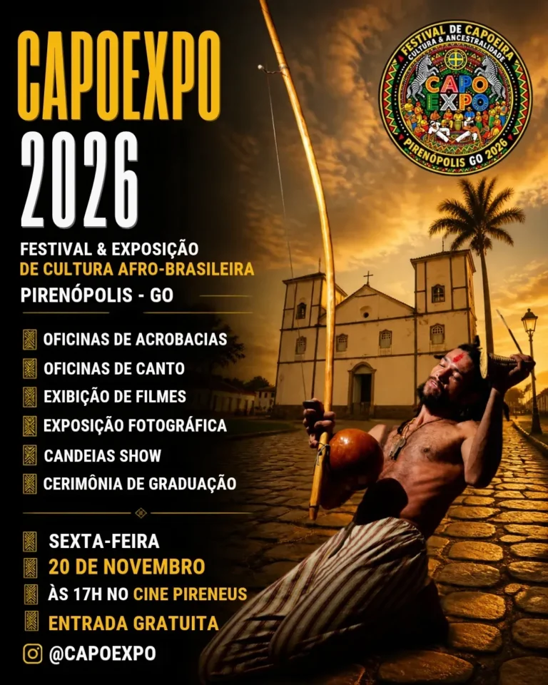 20NOV DESTAQUE Exposições CAPOEXPO – Festival & Exposição de Cultura Afro-brasileira Sex, 20/11 · 10h00 · Cine-Theatro Pireneus Ver evento →