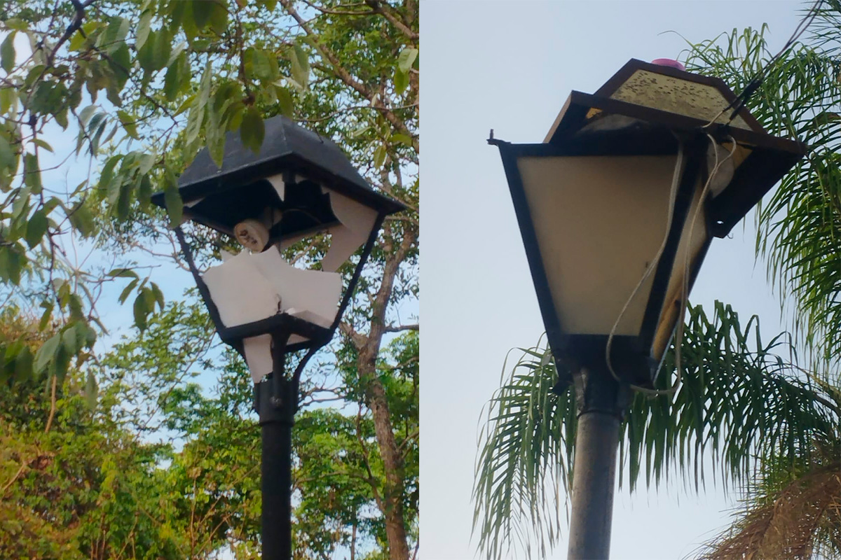 Postes danificados no Centro Histórico de Pirenópolis preocupam moradores