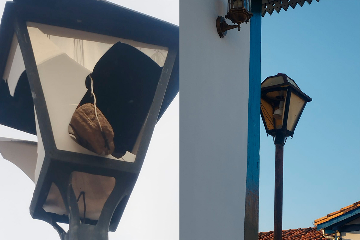Postes danificados no Centro Histórico de Pirenópolis preocupam moradores